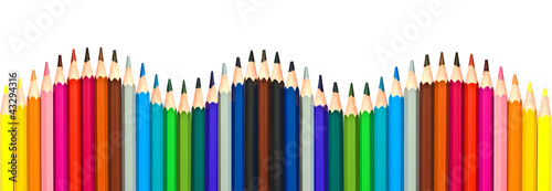 Crayons De Couleur Multicolores En Forme De Vague