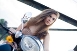 girl, motorbike