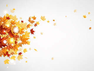 Wall Mural - flying autumn leaves