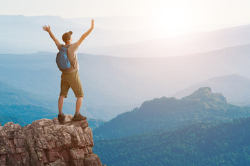 Wall Mural - man hiking