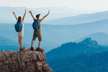 Wall Mural - couple hiking