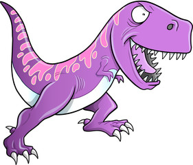 Poster - Crazy Tyrannosaurus Dinosaur Vector Illustration