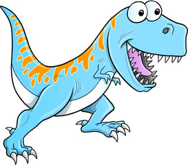 Poster - Silly Tyrannosaurus Dinosaur Vector Illustration