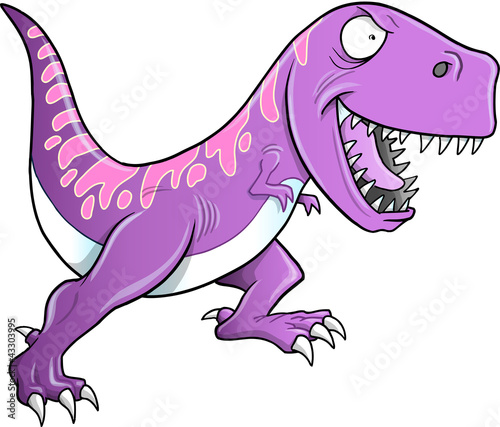 Nowoczesny obraz na płótnie Crazy Tyrannosaurus Dinosaur Vector Illustration