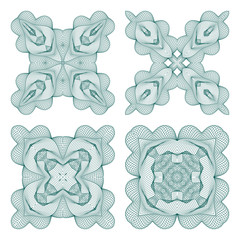 Poster - Set of vector guilloche rosettes