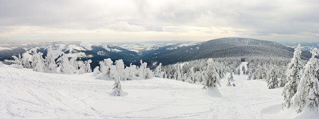 Sticker - Panorama on the Snieznik Mountain slope