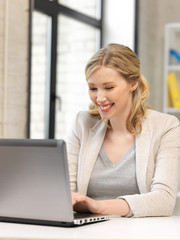 Sticker - happy woman with laptop computer