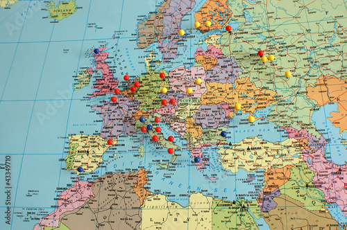 Fototapeta na szkło Mapa Europy