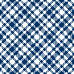 Poster - Karo Tischdecken Muster BLAU - endlos