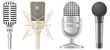 icon set of microphones vector illustration