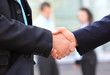 © opolja - Closeup of business people shaking hands over a deal