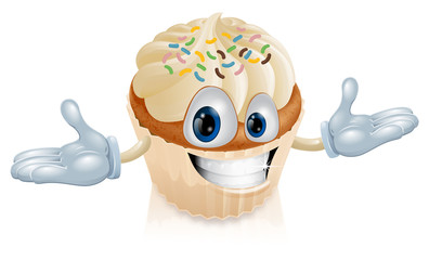 Wall Mural - Cup cake mascot illustration