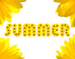 Summer Text made with sunflowers