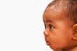 Mixed race baby on a white background