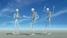 Three Skeletons Dancing.