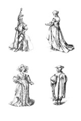 Poster - 4 Costumes - 16th century