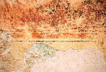 Wall Mural - Colorful grunge textured  old wall background