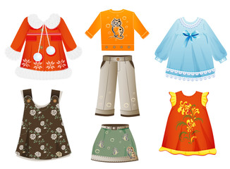 set of seasonal clothes for girls