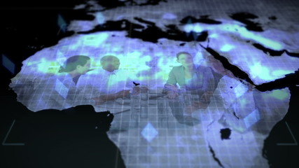 Poster - Videos of business on continents with an earth image