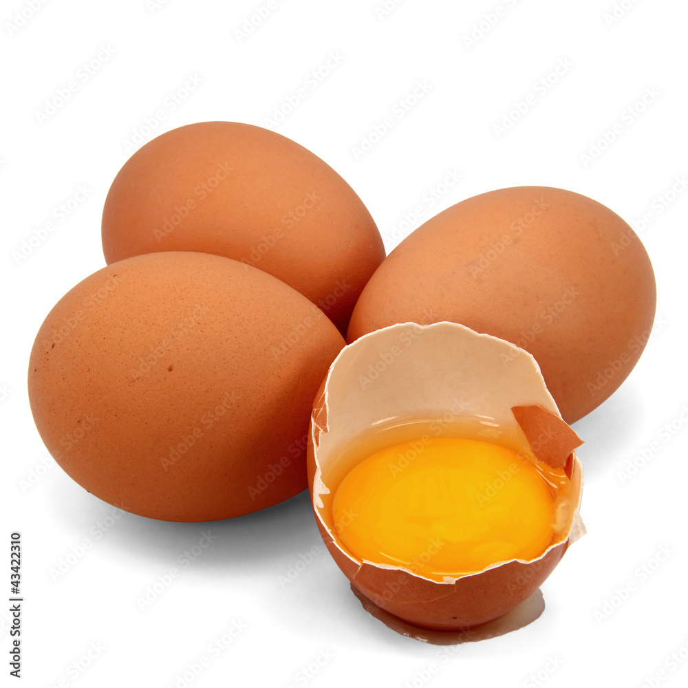 Foto de Stock 4 rohe Eier Adobe Stock