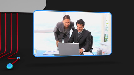 Aufkleber - Video of business people in an office
