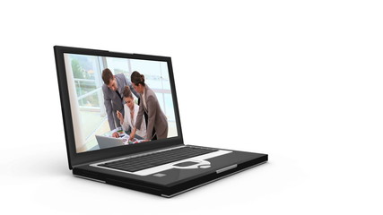 Aufkleber - Videos of business people on a laptop