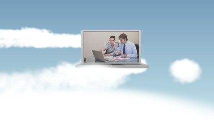 Aufkleber - Videos of business people in the clouds
