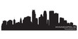 Minneapolis, Minnesota skyline. Detailed vector silhouette