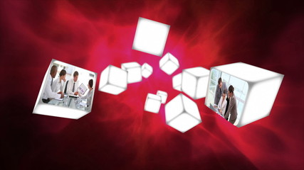 Aufkleber - Business videos on cubes drifting