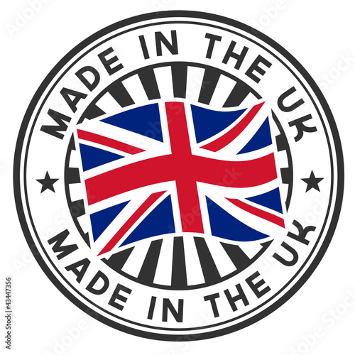 Plakat na zamówienie A circular lettering made in the UK. Vector decal or stamp