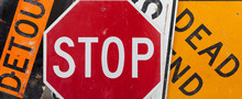 A Group Of Assorted Vintage Traffic Signs Forming A Background
