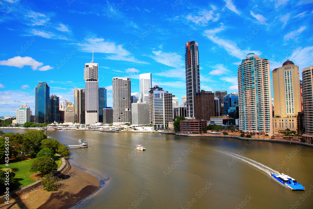 Brisbane River and City, Australia - obrazy, fototapety, plakaty 
