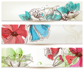 Poster - Floral banners vector
