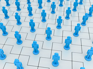 Aufkleber - Social network concept on white plus tile