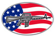 © patrimonio designs - Armalite M-16 Colt AR-15 assault rifle flag