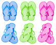 colorful flip flops