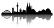 Köln - Vektor Silhouette mit Spiegelung - Skyline - Design Element
