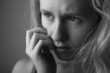 © listercz - Portrait of very young depressed woman/girl(black and white)