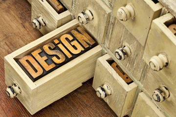 Wall Mural - design word - concept in wood type