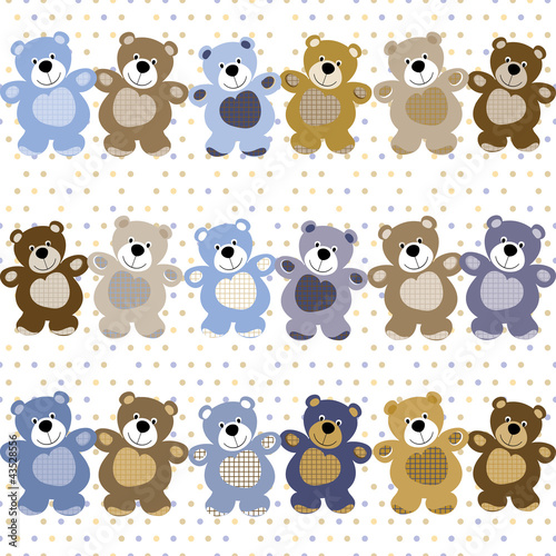 Nowoczesny obraz na płótnie vector seamless pattern of a toy teddy bear