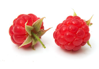 Canvas Print - raspberries on white background