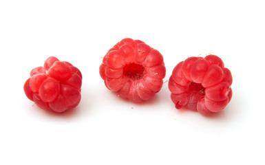 Canvas Print - raspberries on white background