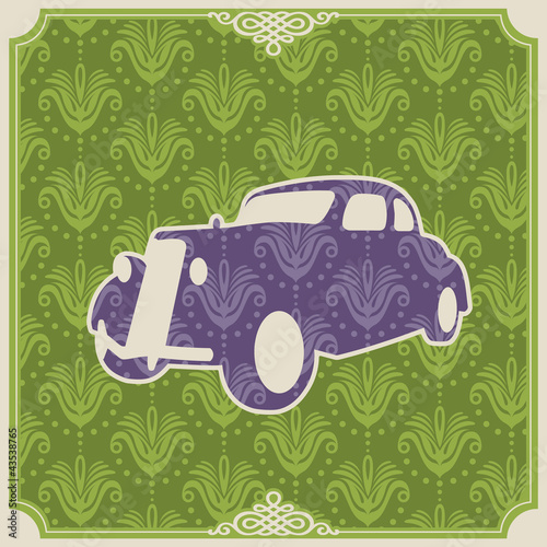 Fototapeta do kuchni Vintage background with car silhouette.