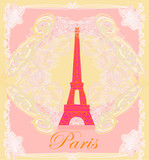 Fototapeta Miasta - vintage retro Eiffel card