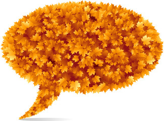 Wall Mural - Summer Bubble for speech orange maple leaves