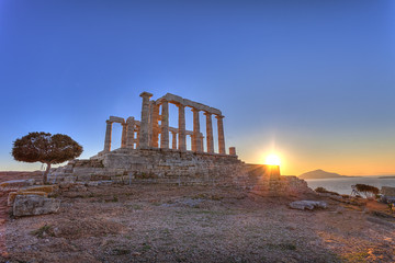 Fototapete - Poseidon Temple at Cape Sounion near Athens, Greece