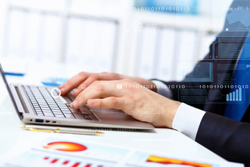 Business person working on computer