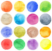 Watercolor Hand Painted Circles Set