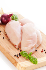 Poster - Delicious raw chicken breast. Preparing lunch.