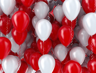 Wall Mural - Red and white balloons background